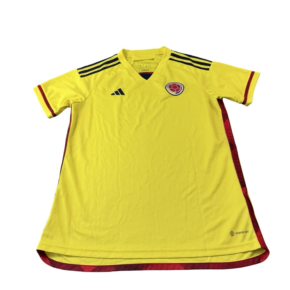Adidas Colombia Womens Soccer Jersey Yellow Regular Fit HD8845 Size Large